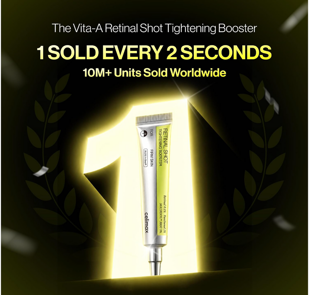 celimax The Vita A Retinal Shot Tightening Booster | 0.1% Retinal, 3% Matryxyl, High-Strength Retinoid for Anti-Aging, Pore Minimizer, Wrinkles & Fine Lines, Firmer Skin, 30ml